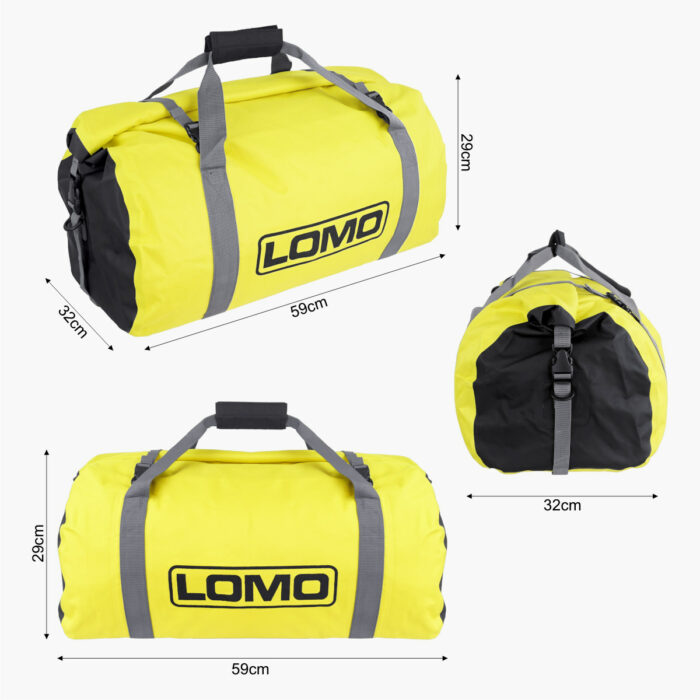 40L Holdall Dry Bag Yellow Dimensions