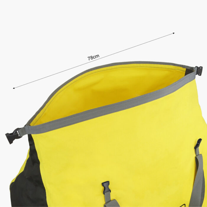 60L Holdall Dry Bag Yellow Opening Measurement