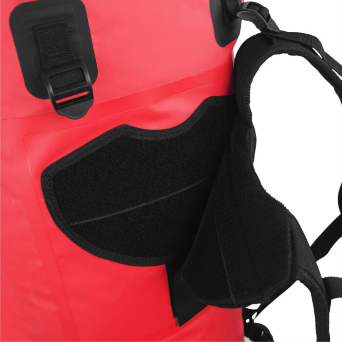 60L Rucksack Dry Bag Red Velcro Padding