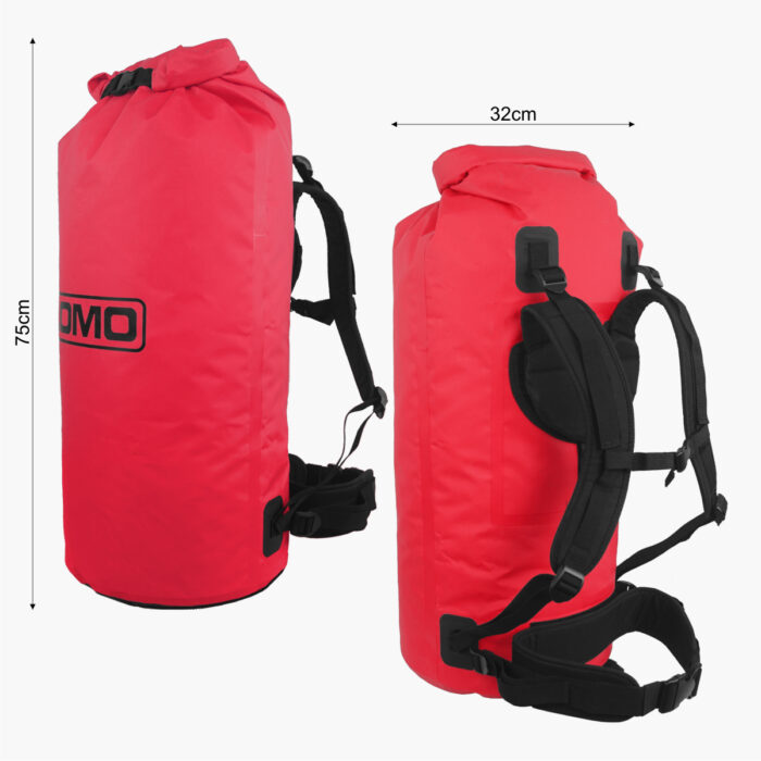 60L Rucksack Dry Bag Red Dimensions
