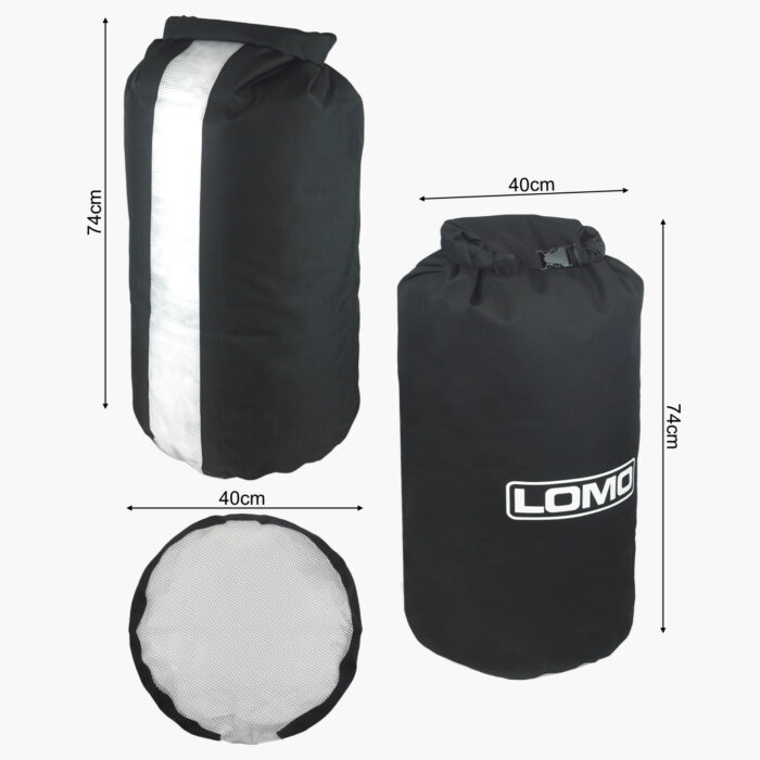 100L Dry Bag Black with Window Dimensions