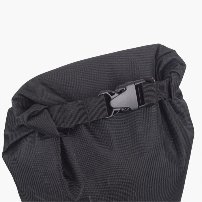 100L Dry Bag Black with Window Rolled Closed