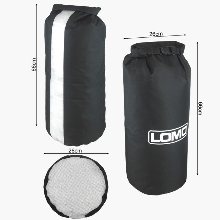 40L Dry Bag Black with Window Dimensions