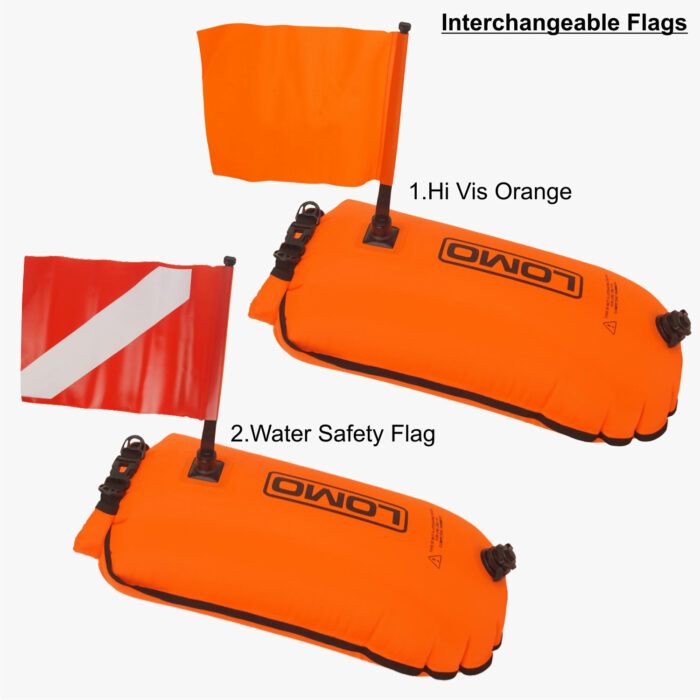 Dry Bag Swimming Tow Float with Flags Choice of Flag