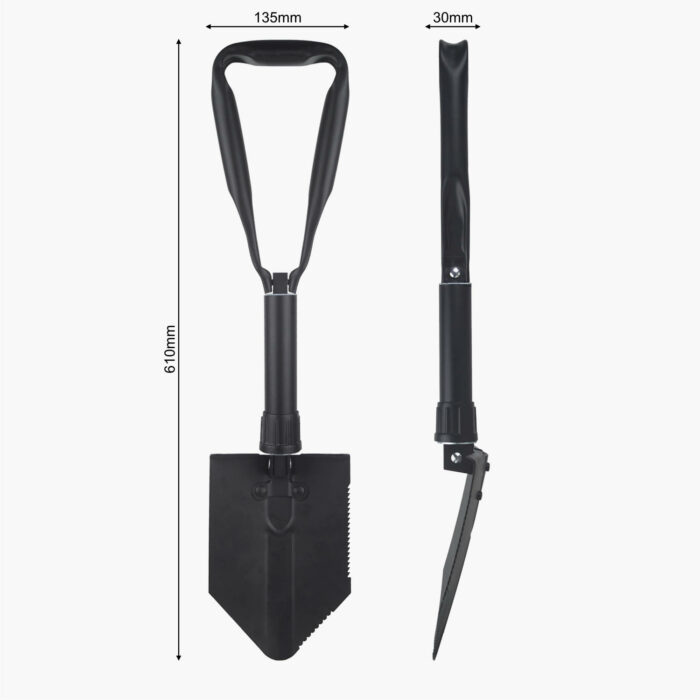 Folding Army Entrenching Tool Shovel Unfolded Dimensions