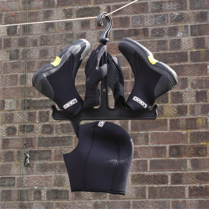 Wetsuit Boot & Glove Hanger In use