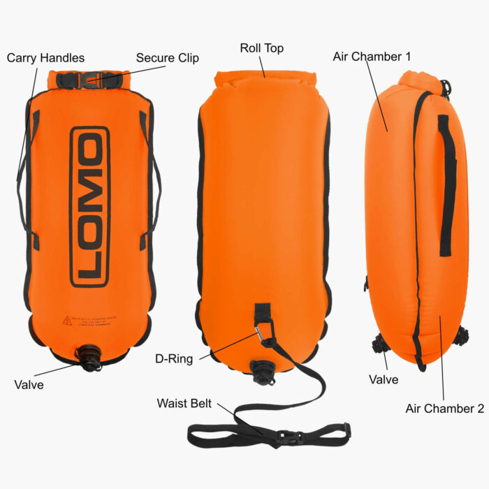 Dry Bag Tow Float Orange Features