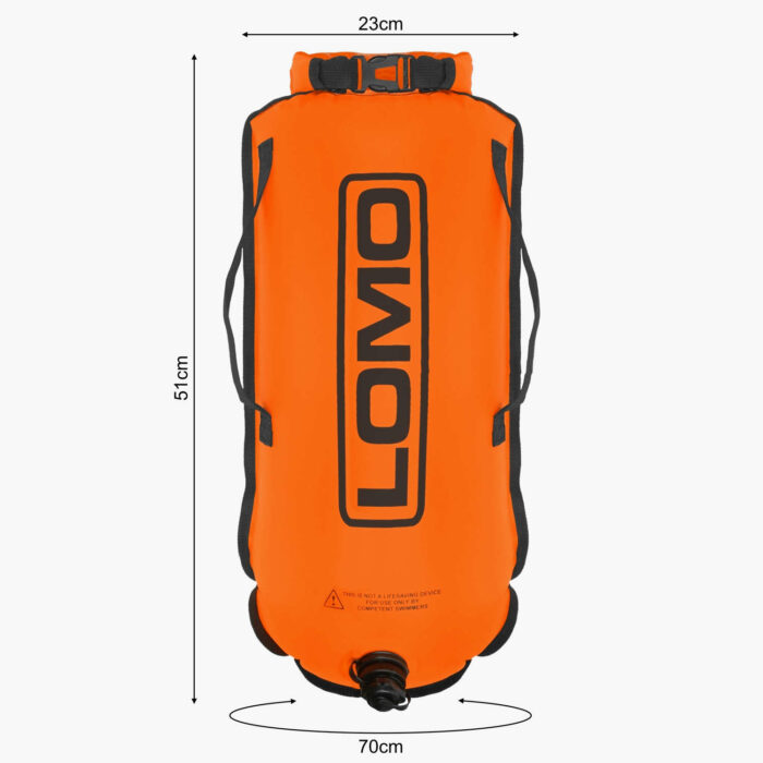 Dry Bag Tow Float Orange Dimensions
