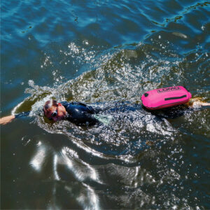 Dry Bag Tow Float Pink In Use