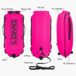 Dry Bag Tow Float Pink Features
