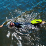 Dry Bag Tow Float Yellow In Use
