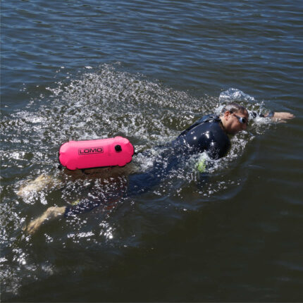 Swimming Tow Float Pink In Use