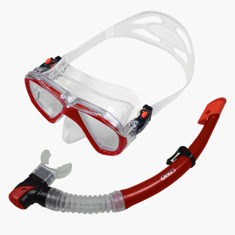 Adult Mask And Snorkel Set Red Main Image
