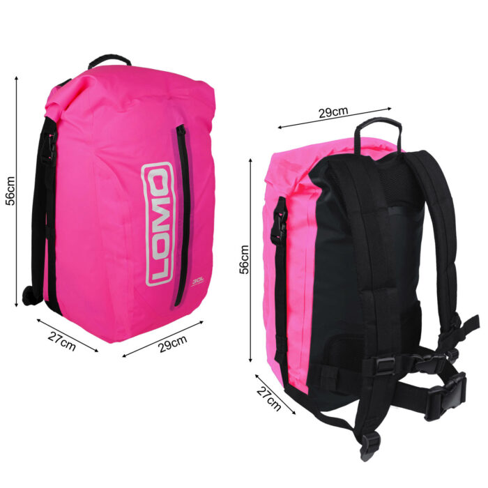 30L Dry Bag Daysack Pink Dimensions