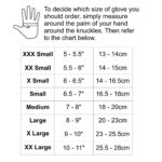 Sailing Gloves Long Finger Size Chart