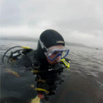 Diving Hood With Bib in Use