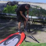 SUP Pump for Inflatable SUP Connecting to SUP