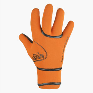 Swimming Triathlon Gloves Orange Back of Hand