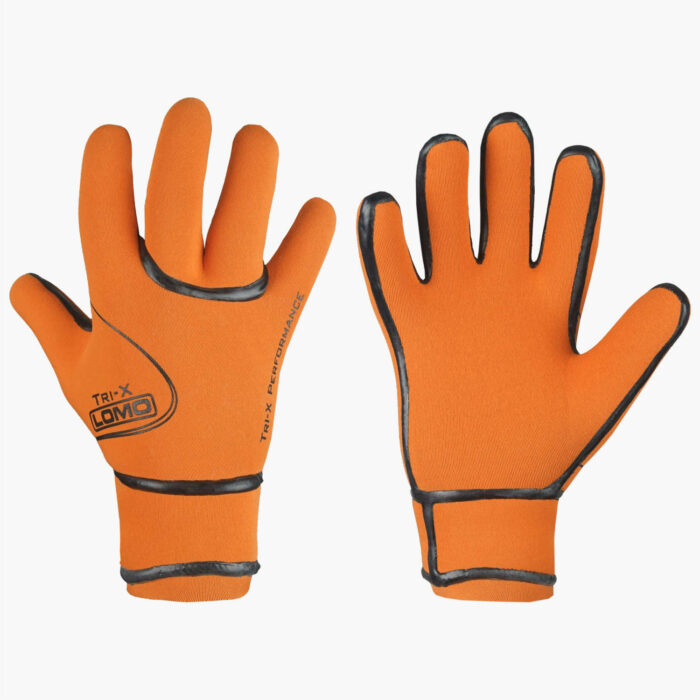 Swimming Triathlon Gloves Orange Front and Back