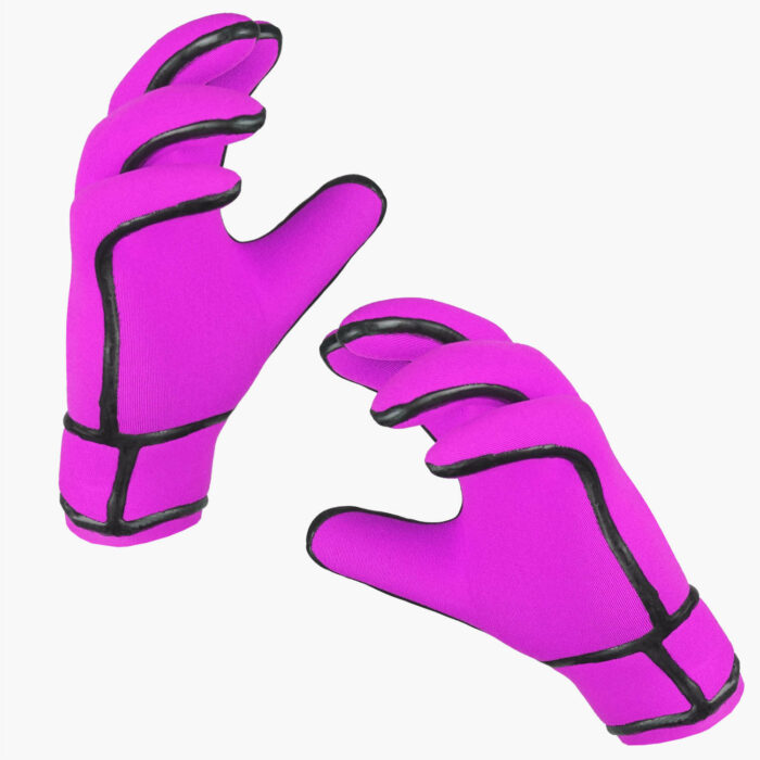 Swimming Triathlon Gloves Pink Liquid Seams