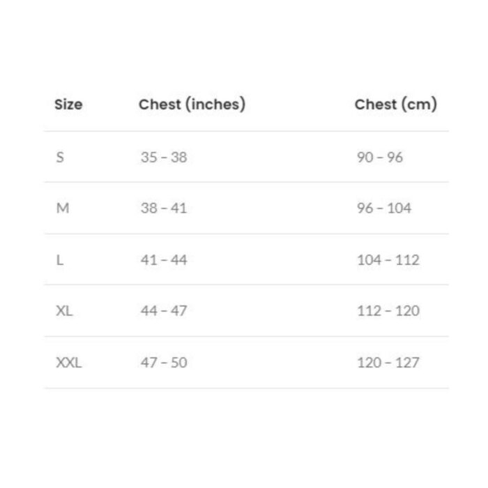 Cycling Short Sleeve Size Chart