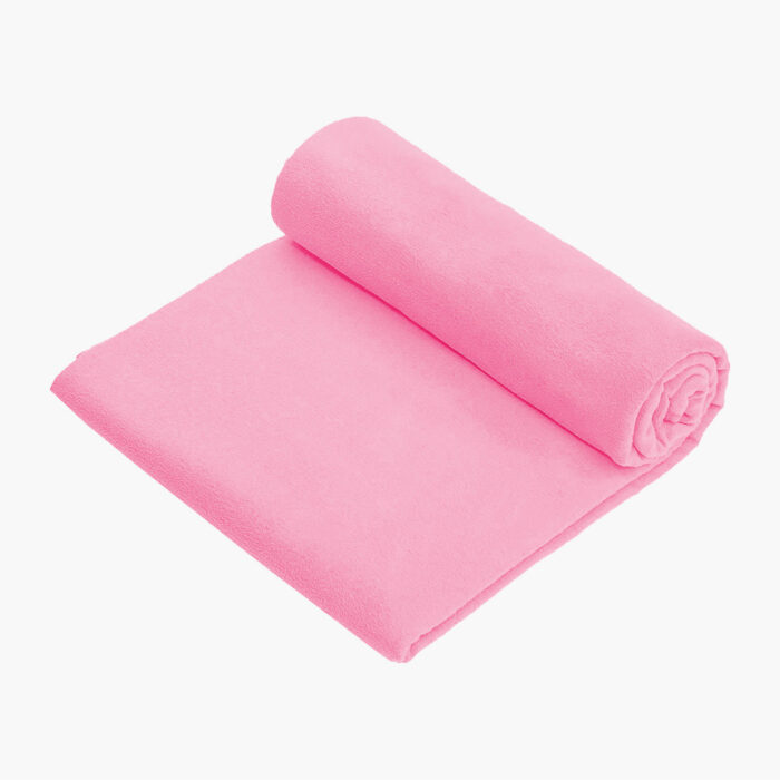 Microfibre Camping Towel Pink Foldable