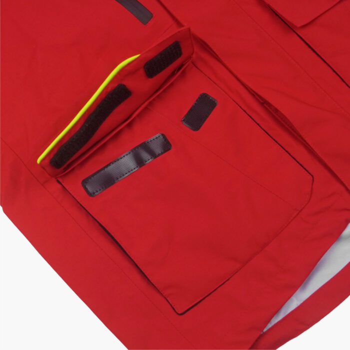 Coriolis Offshore Sailing Jacket pockets with fleece lined hand warmer pocket behind