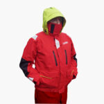 Coriolis Offshore Sailing Jacket Wearer with hood up and collar up