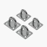 Stainless Steel 304 Eye Plate - 5mm with Square Pad - 4 Pack
