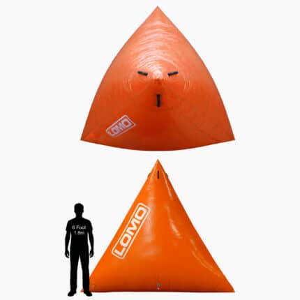 Racing Mark - Sailing Triathlon Race Buoy - Triangle Pyramid Tetrahedron 3m Size Comparison