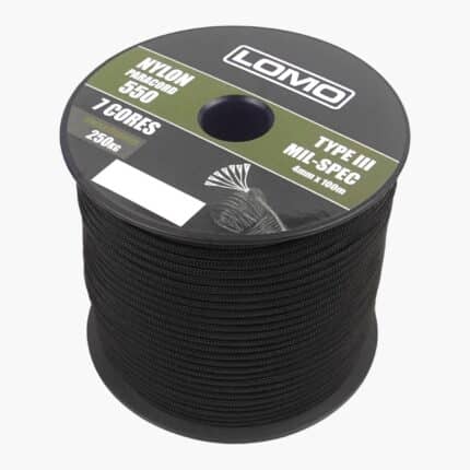 7 Strand 550 Paracord - 100m Black