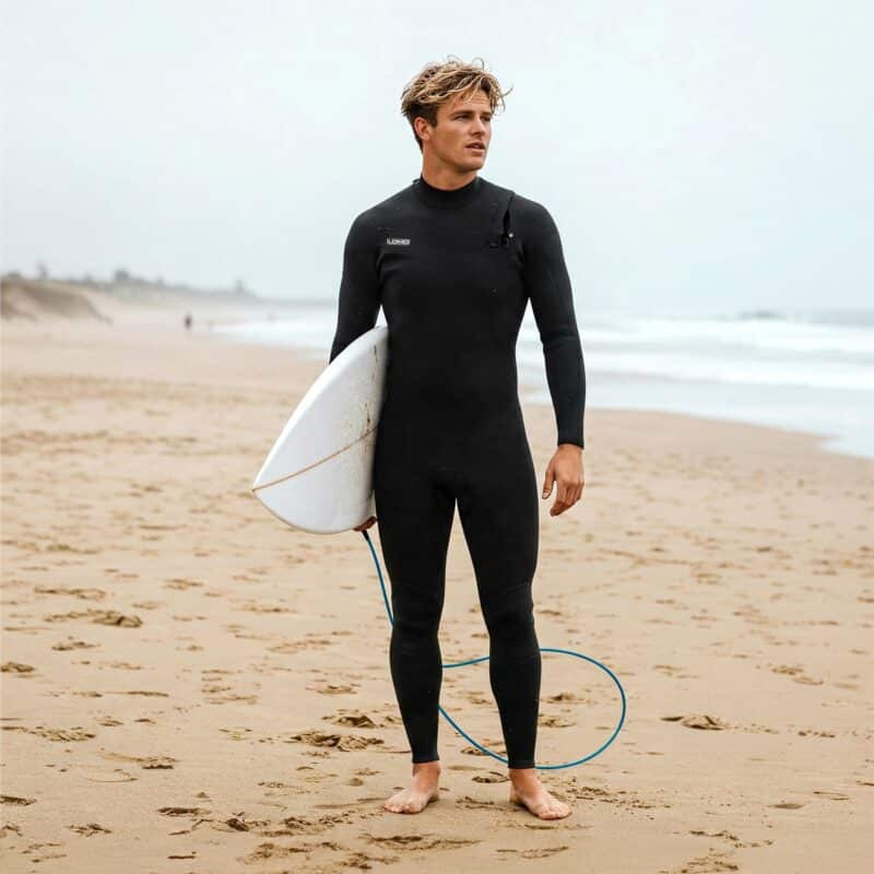 Maverick 5/4mm Chest Zip Wetsuit on Surfer