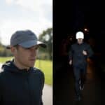 Reflective Running Cap on Runner Day/Night