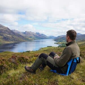 Folding Camping Ground Seat in Use