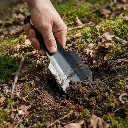 Ultralight Aluminium Camping Trowel Digging a Hole