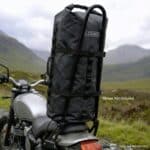 40L Motorcycle Sissy Bar Dry Bag Secured to Bars Example
