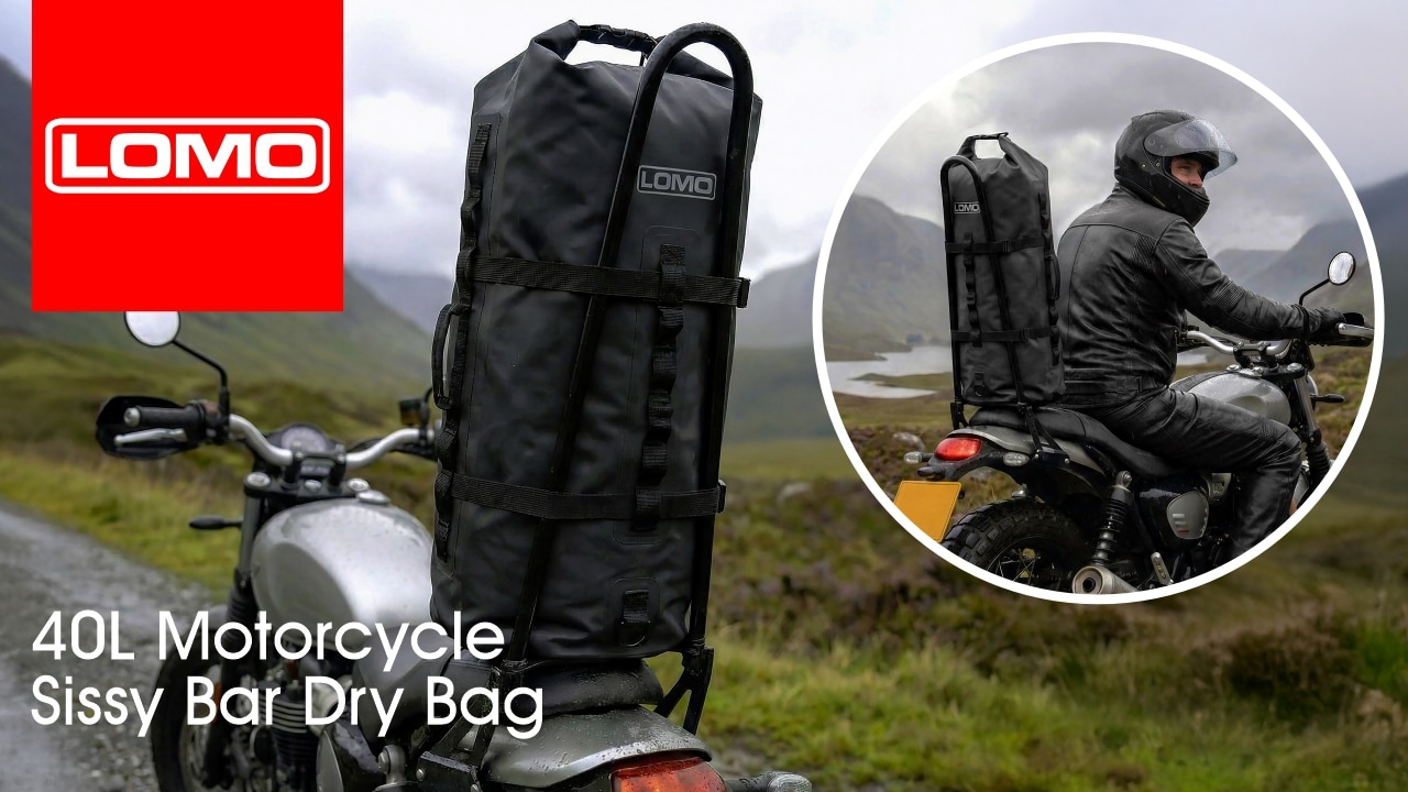 40L Motorcycle Sissy Bar Dry Bag Video Thumbnail