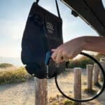 Highlander Wild Rinse Camping Solar Shower - In use Example