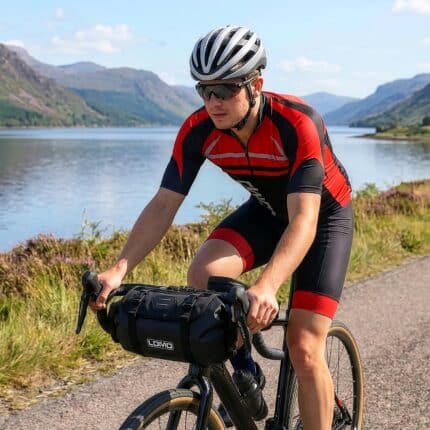 10L Bikepacking Handlebar Dry Bag on Bike Example
