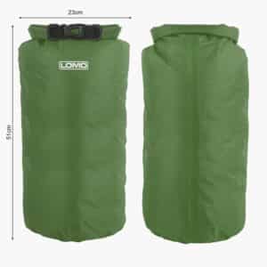20L TPU Dry Bag - Olive Green Bag Dimensions