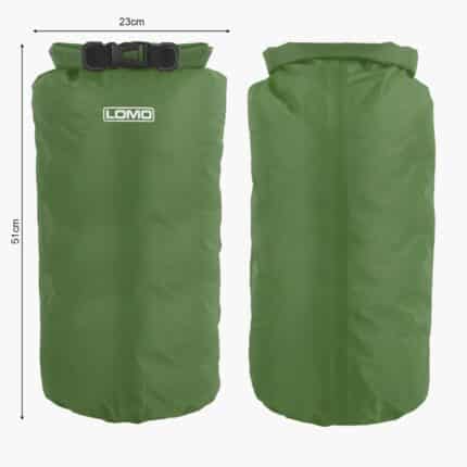 20L TPU Dry Bag - Olive Green Bag Dimensions