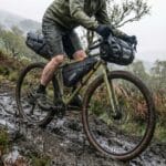 Cycling Frame Dry Bag Biking on Muddy Trail Example