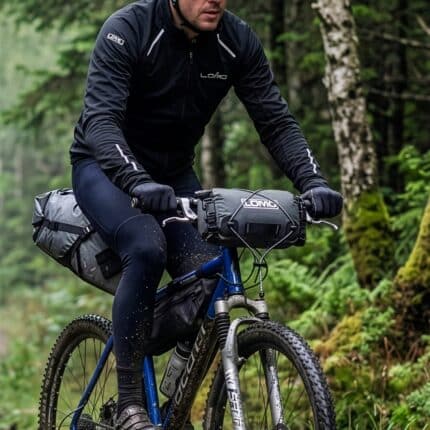 3L Bikepacking Handlebar Dry Bag Biking on Trail Example