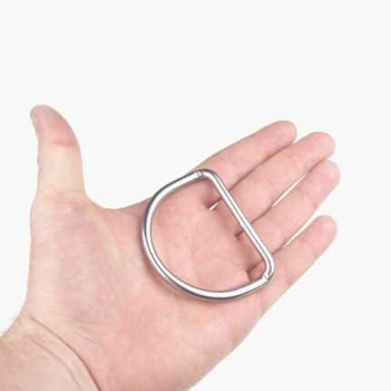 Stainless Steel D-Ring - Angled Size Example