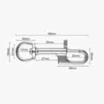 Stainless Steel Snap Hook with Swivel Ring - 94mm Dimensions
