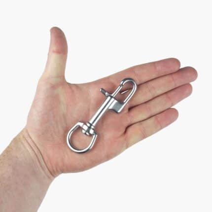 Stainless Steel Snap Hook with Swivel Ring - 94mm Size Example