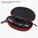 Zipped Swimming Goggles Case with Example Goggles Inside