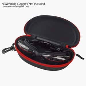 Zipped Swimming Goggles Case with Example Goggles Inside