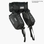 Deluge 15L Angled Motorcycle Waterproof Dry Bag Panniers - Pair Example of Additional Bag Strapped to Harness